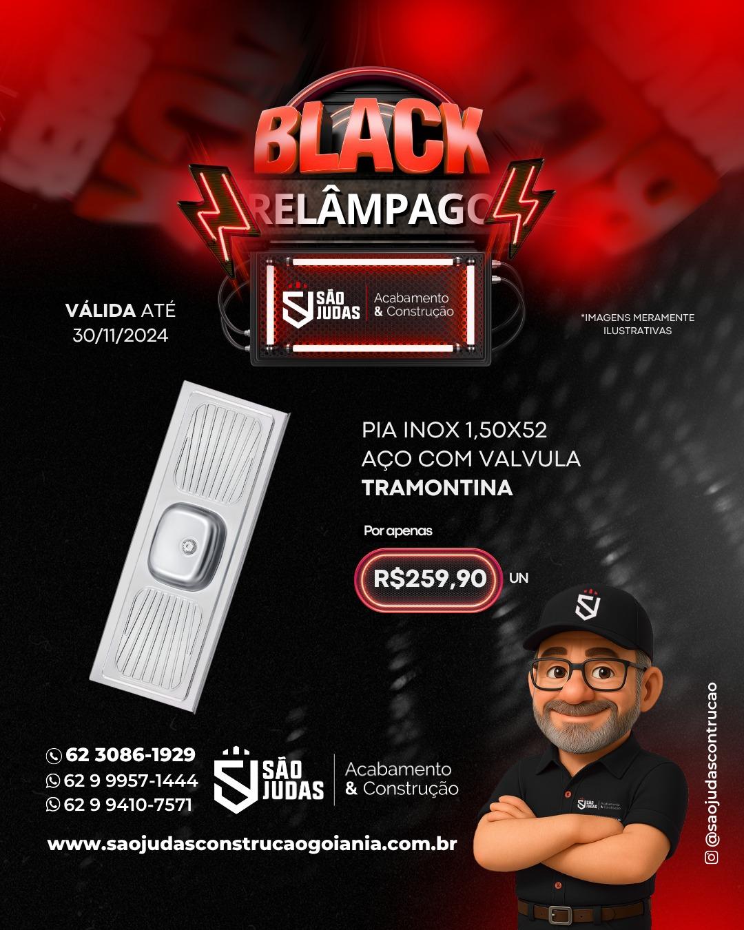 Pia Inox 120x52 Aço Tramontina com valvula