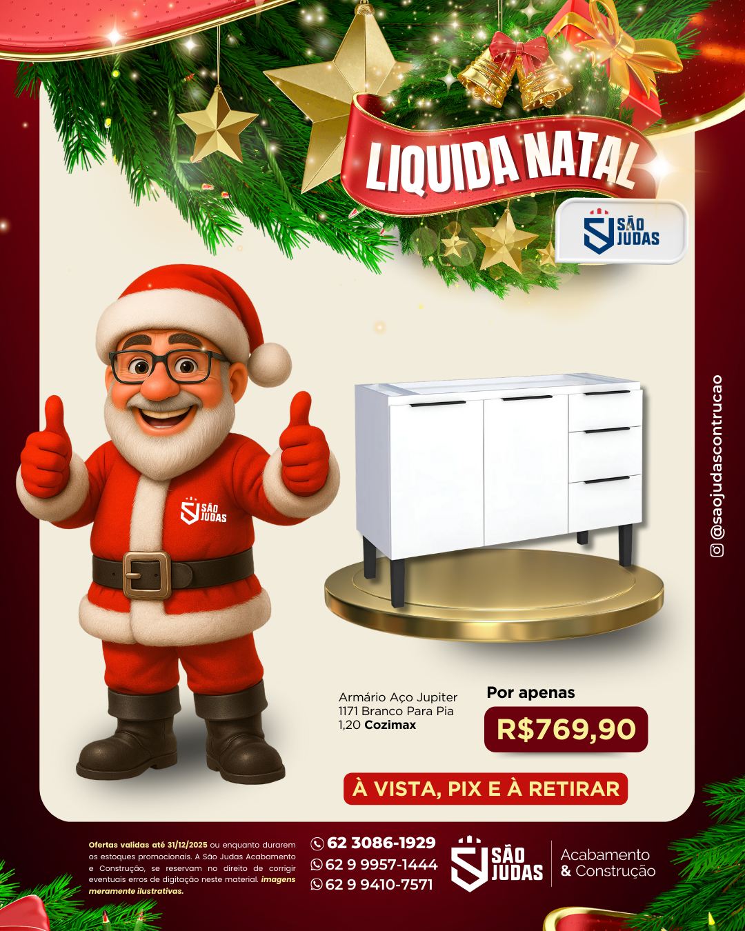 Armário Aço Jupiter 1171 Branco Para Pia 1,20 Cozimax