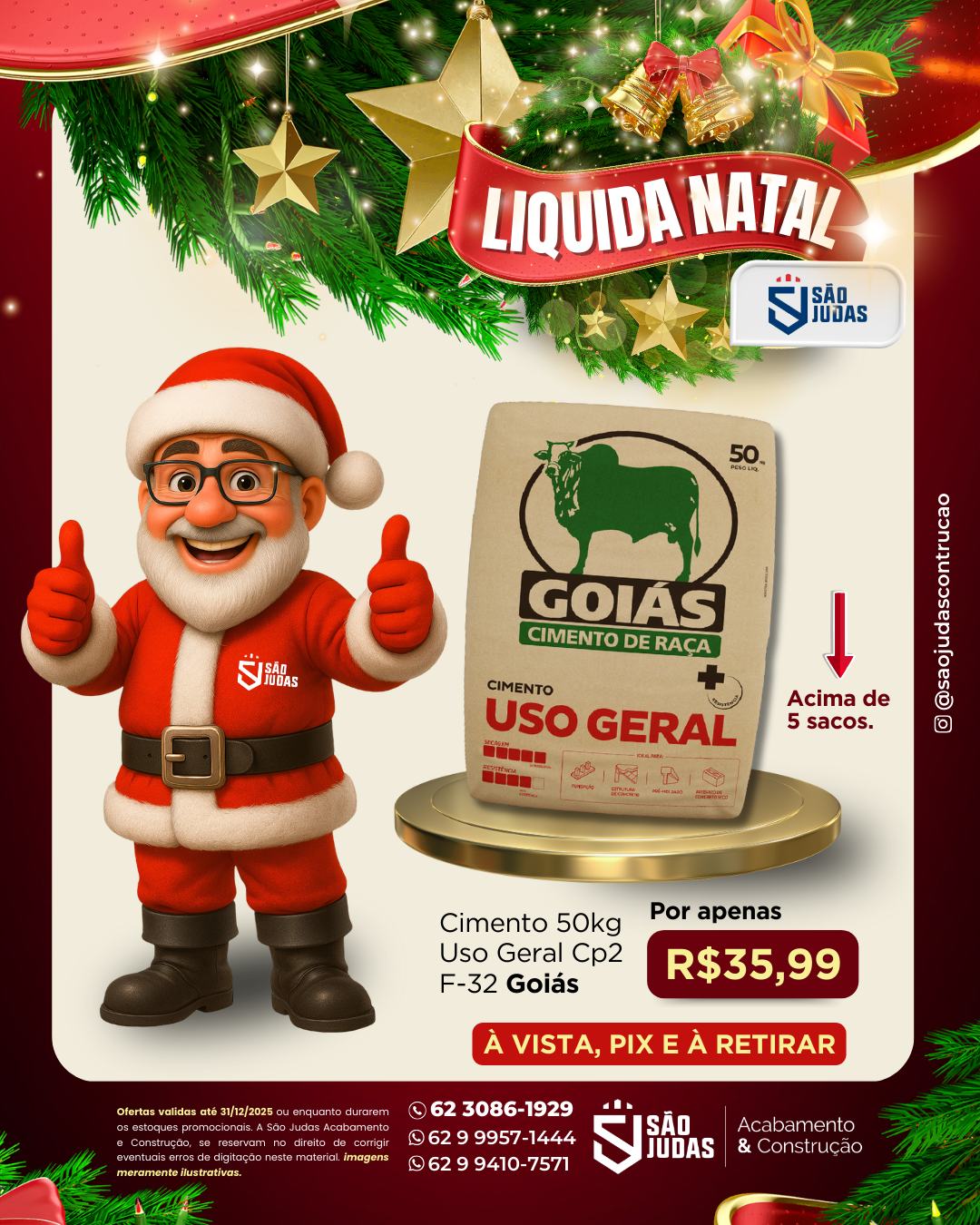 Cimento 50kg Uso Geral Cp2 F-32 Goiás