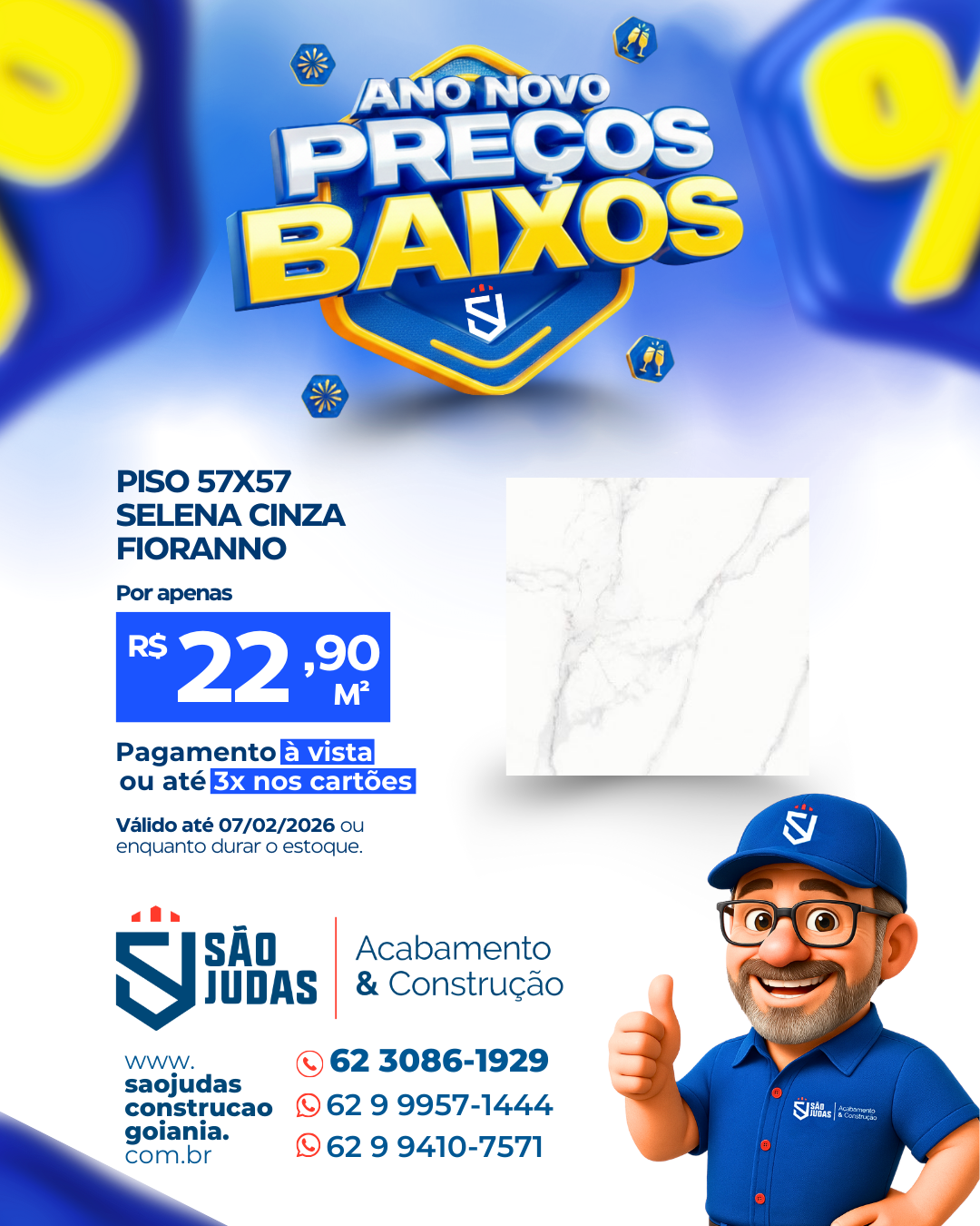 piso 57x57 selena cinza fioranno