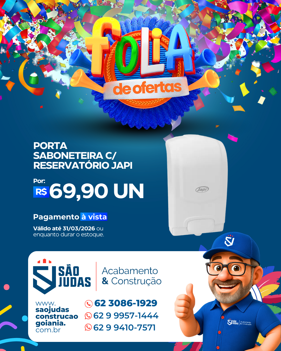 porta saboneteira c/ reservatório japi