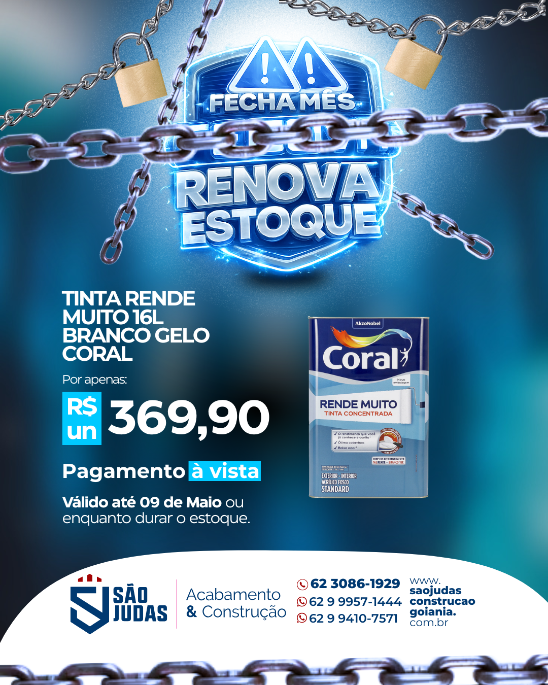 tinta rende muito 16l branco gelo coral