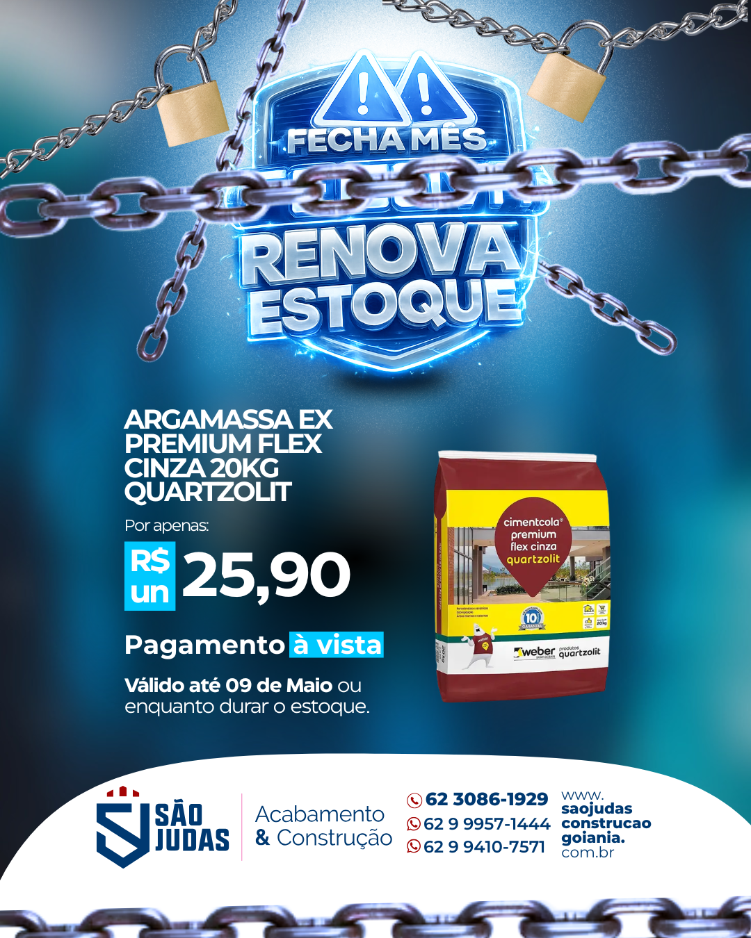 argamassa ex premium flex cinza 20kg quartzolit