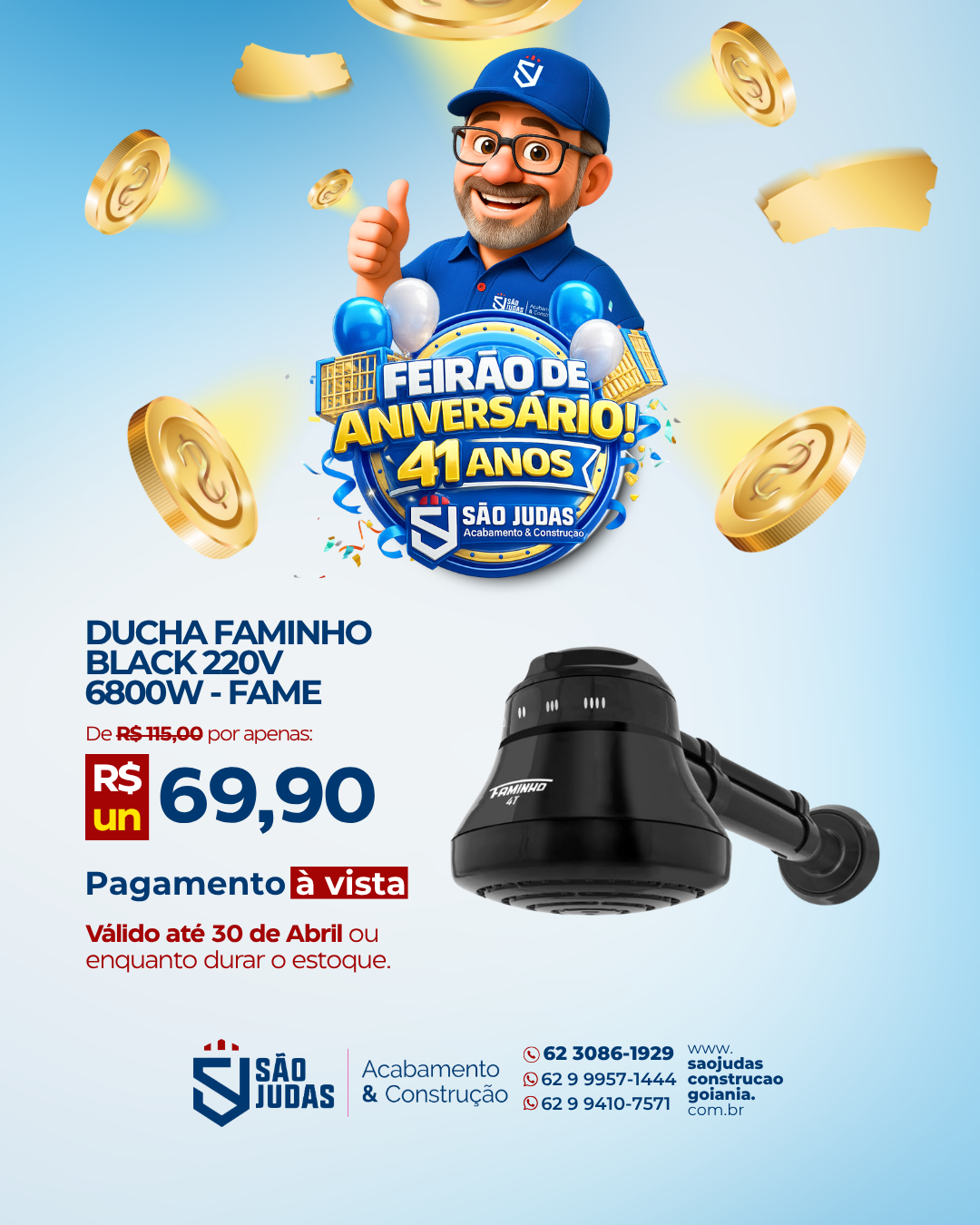 Ducha Faminho Black 220V 6800W - Fame