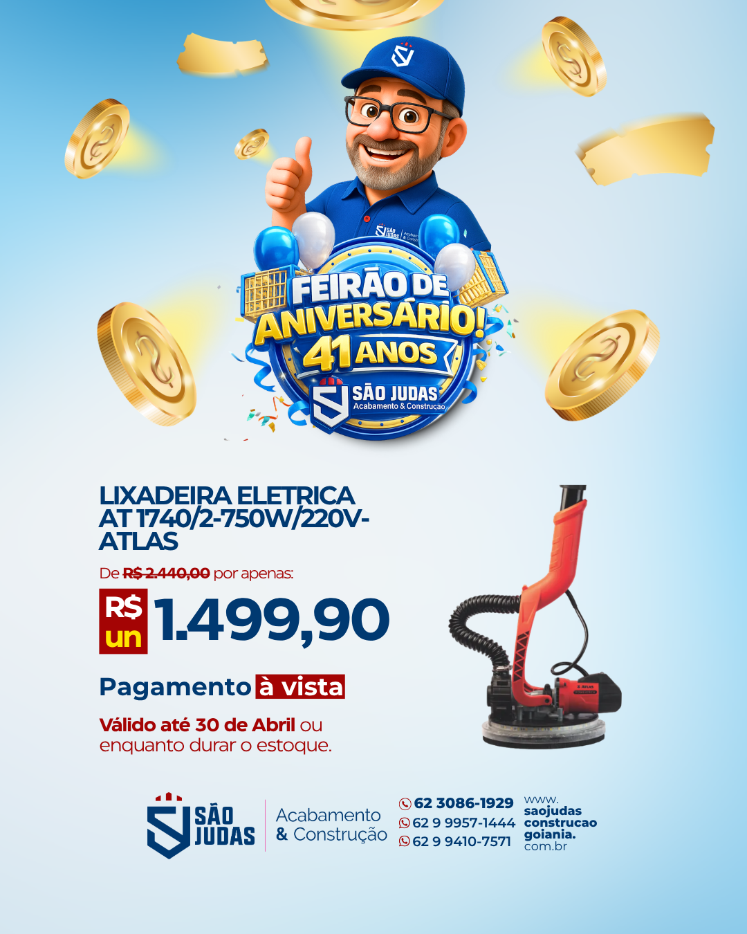 Lixadeira Eletrica AT 1740/2-750w/220v- ATLAS