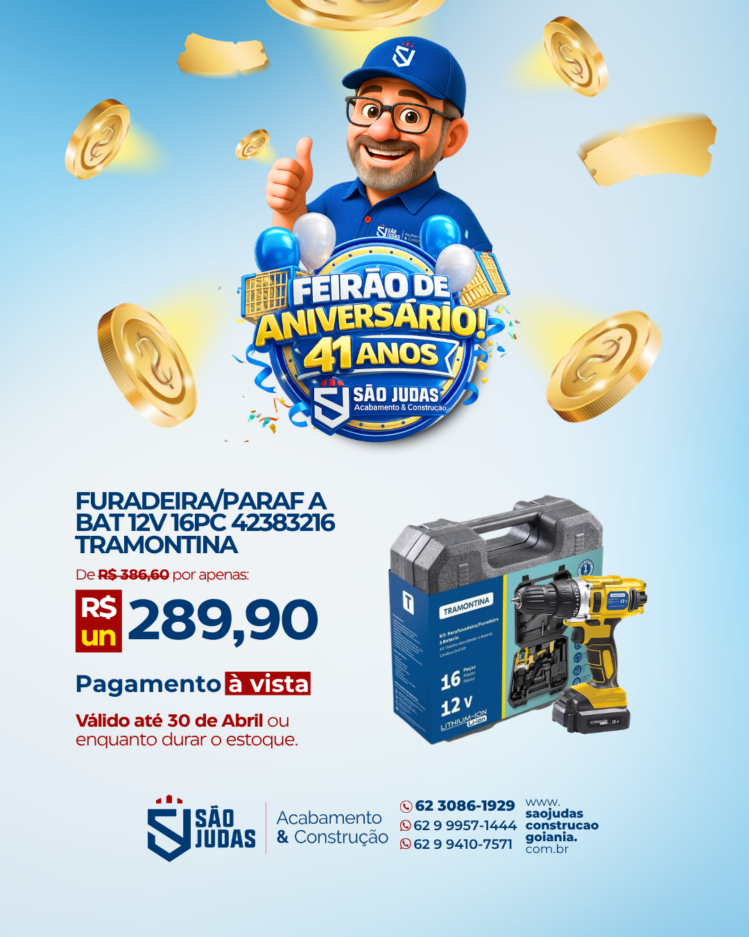 Furadeira/Paraf a Bat 12V 16PC 42383216 Tramontina