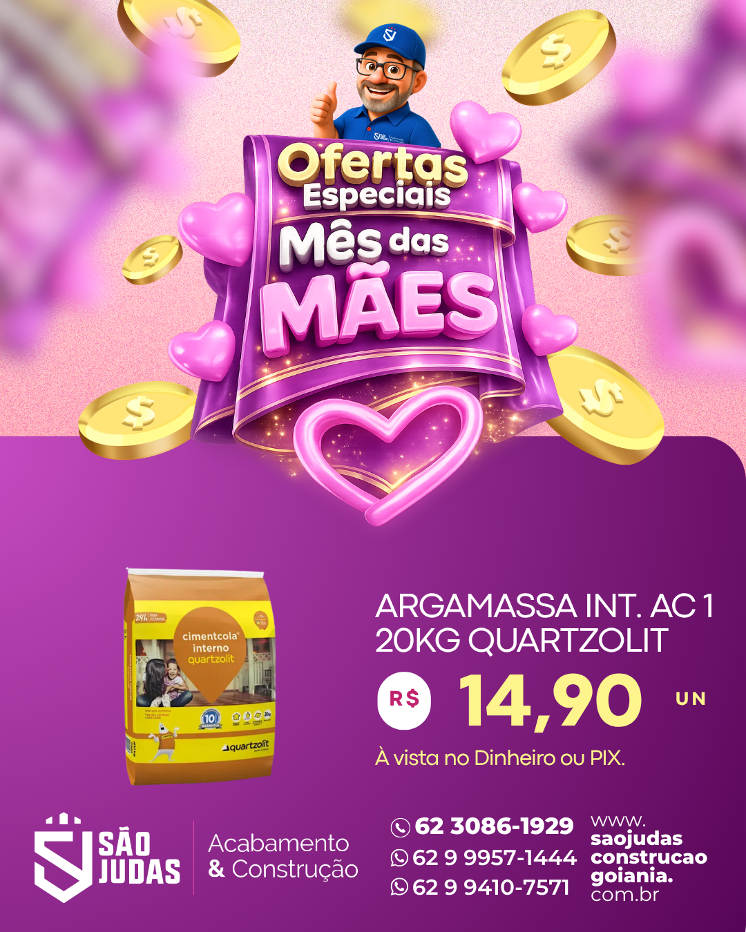 Argamassa Int. AC 1 20Kg Quartzolit