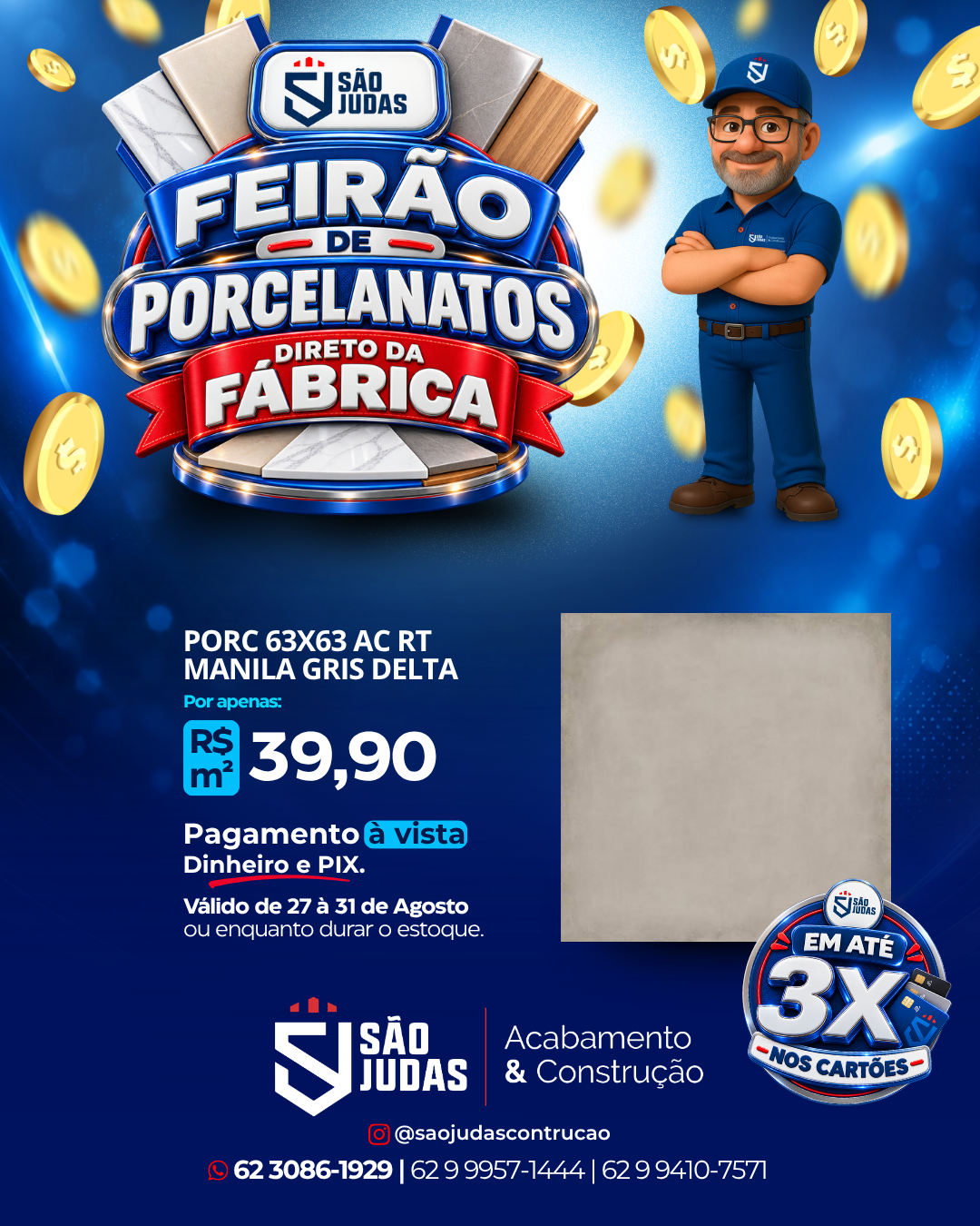 PORC 63x63 AC RT MANILA GRIS DELTA