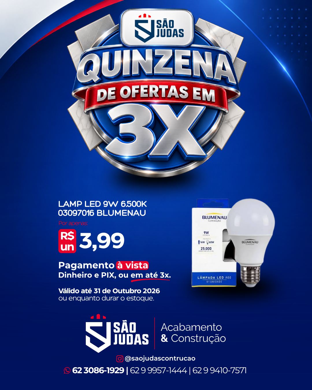 Lamp Led 9W 6.500K 03097016 Blumenau
