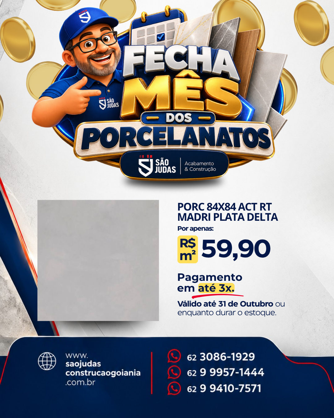 PORC 84x84 ACT RT MADRI PLATA DELTA