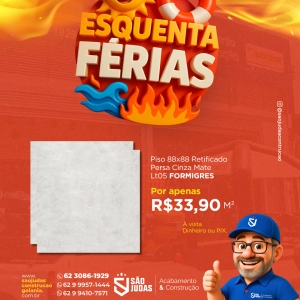 Piso 88x88 Retificado Persa Cinza Mate Lt05 FORMIGRES
