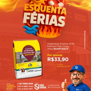Argamassa Externa ACIII Premium Flex Cinza 20kg QUARTZOLIT