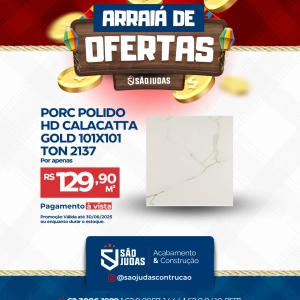 PORCELANATO POLIDO HD CALACATTA GOLD 101X101 TON 2137
