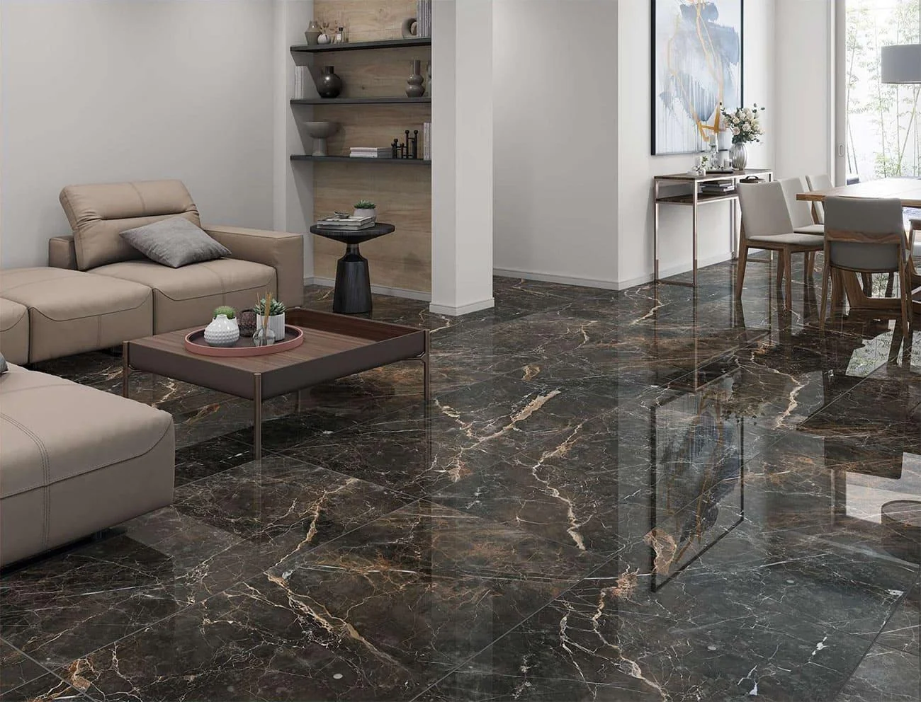Piso 60X120 GRAN IMPERIUM DARK RT POLIDO (Caixa 2,16 M²) - Formigres