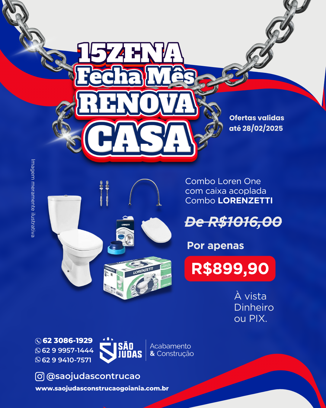 Combo Loren One com caixa acoplada Combo LORENZETTI
